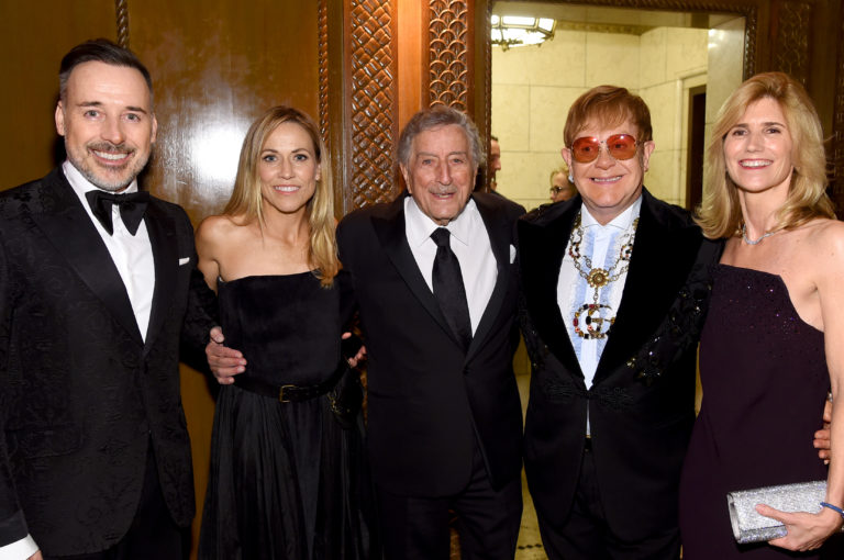 David Furnish, Susan Benedetto, Tony Bennett, Elton John, and Susan Crow