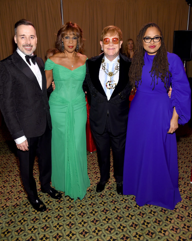 David Furnish, Gayle King, Elton John, and Ava DuVernay