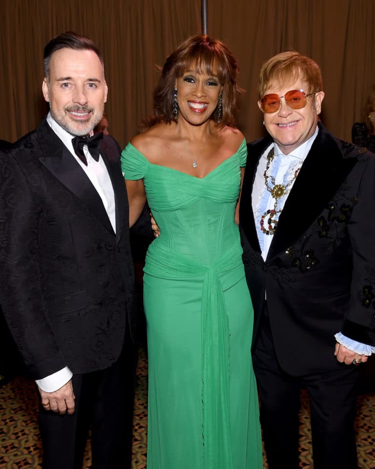 David Furnish, Gayle King, and Elton John