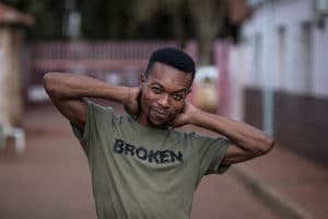 TK outside of Yeoville Clinic in Johannesburg