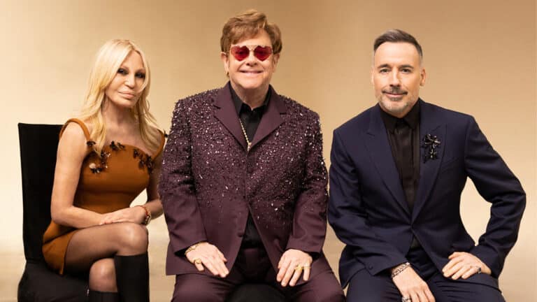 Donatella Versace, Elton John and David Furnish