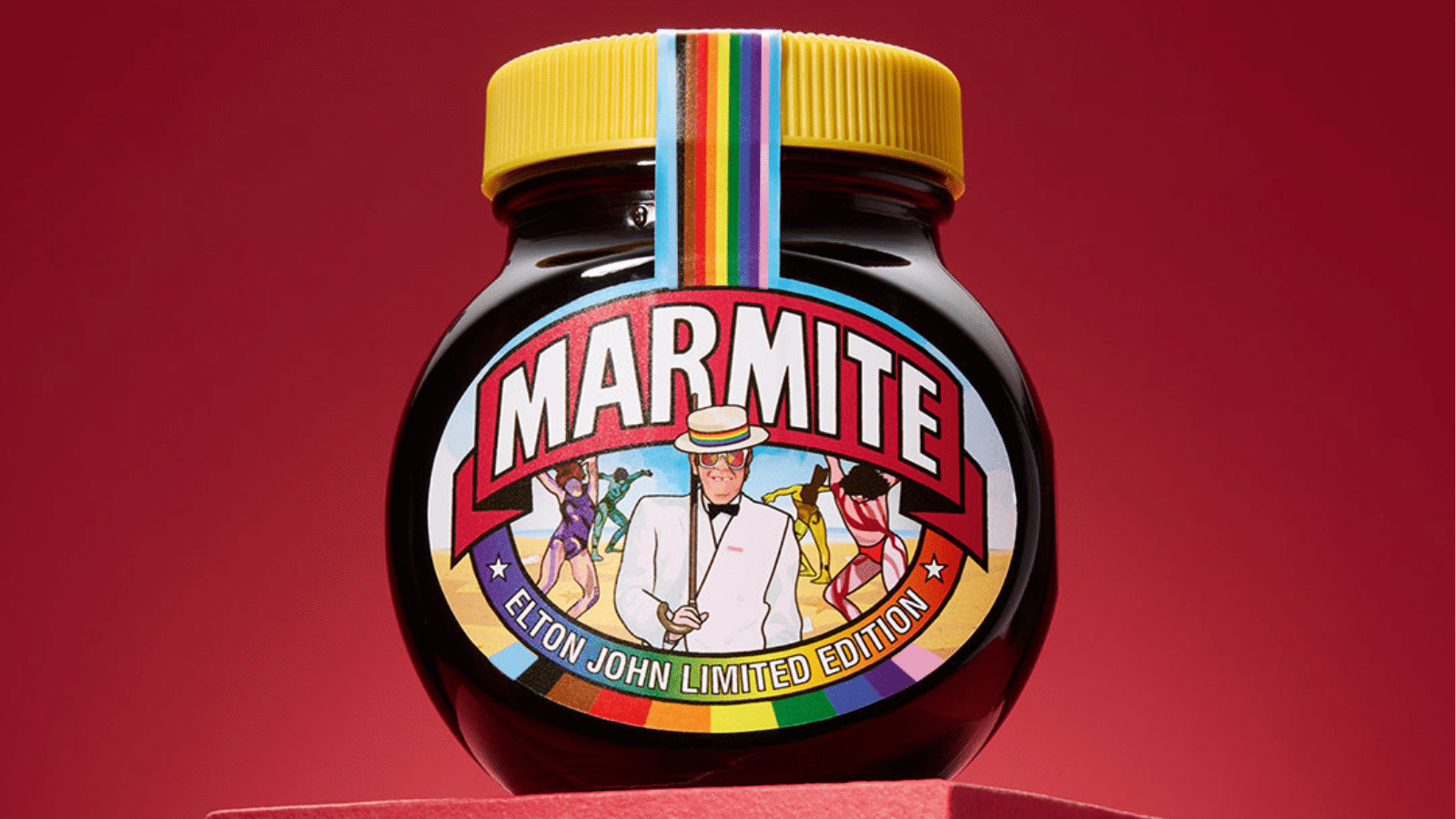 Fourth and final limited-edition Elton John Marmite jar.